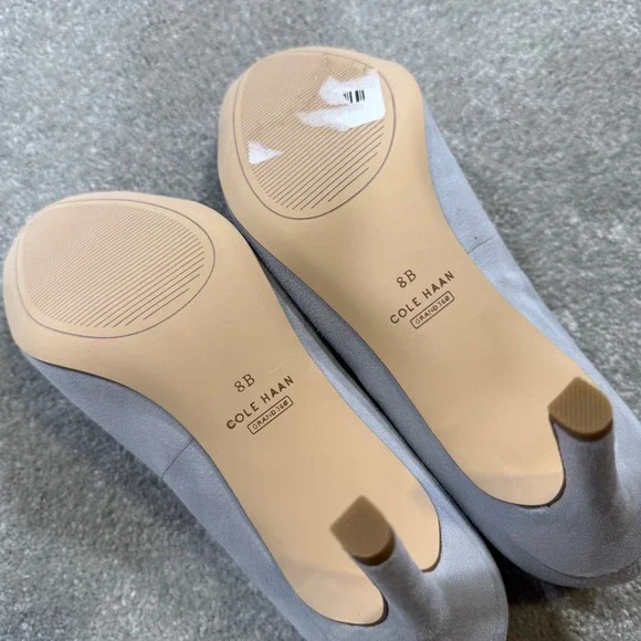 Cole Haan Gabbie Pump Suede 80 Pearl Grey Stiletto Heels NIB Sz 8 Wedding Formal - Picture 12 of 15
